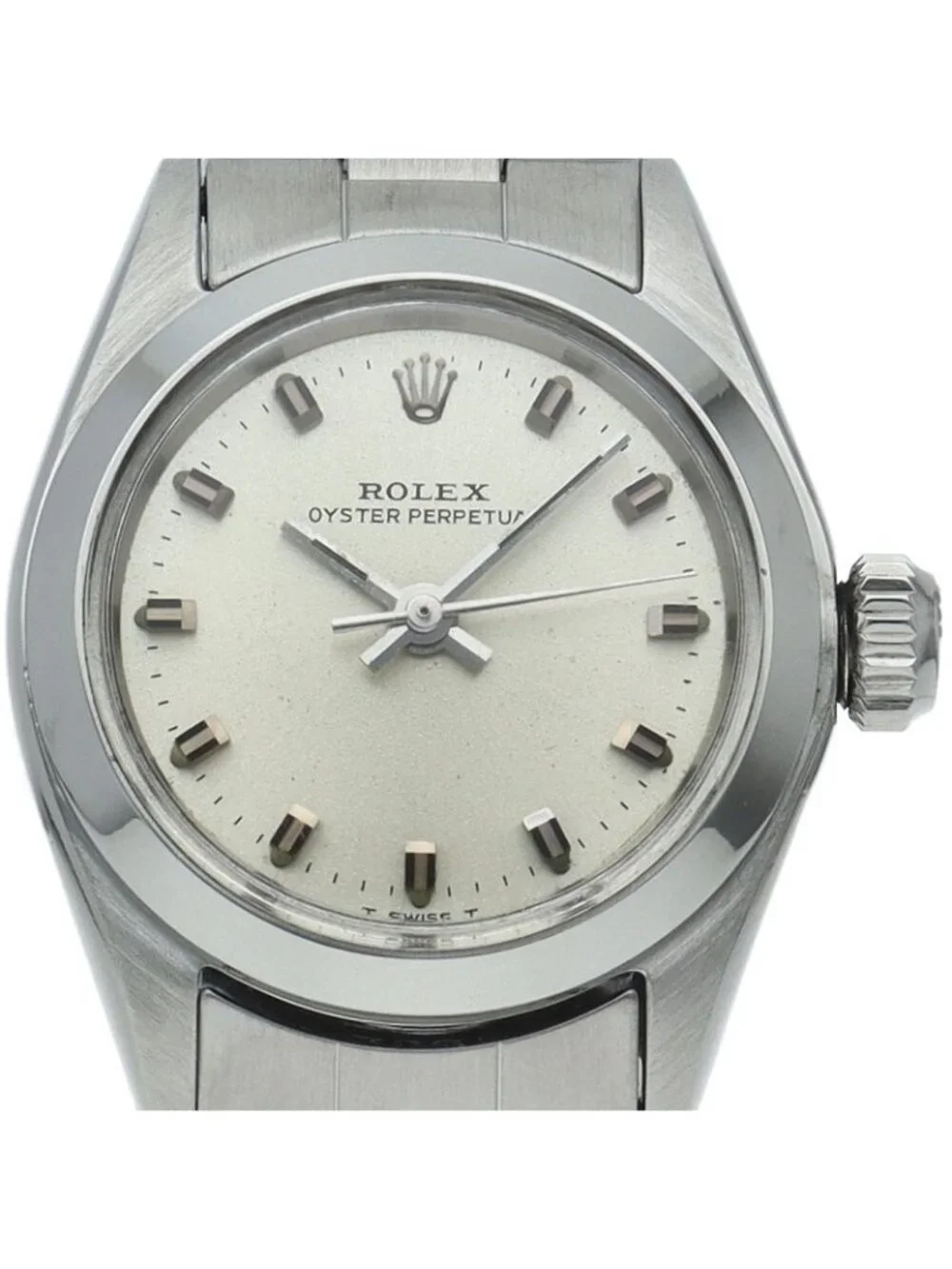 Rolex Oyster Perpetual Antique SS Watch Silver Polished